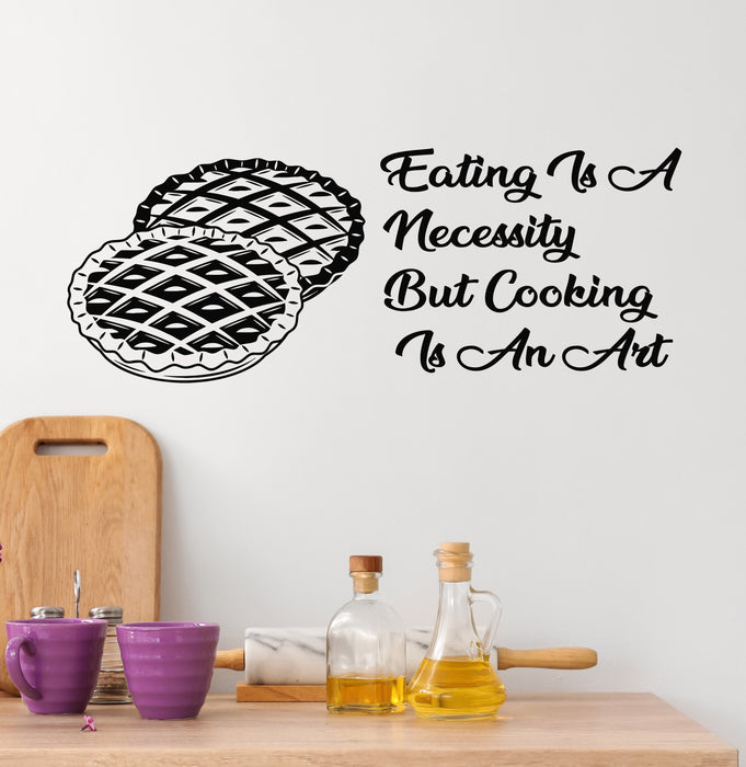 Vinyl Wall Decal Cooking Eating Kitchen Quote Pie Tasty Food Stickers Mural (g5507)