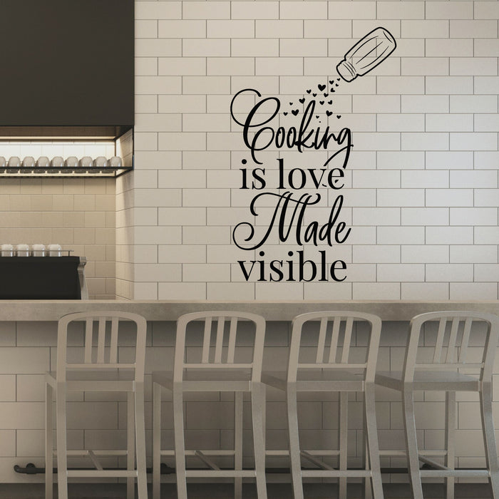 Vinyl Wall Decal Kitchen Words Phrase Cooking Love Made Visible Stickers Mural (g8401)