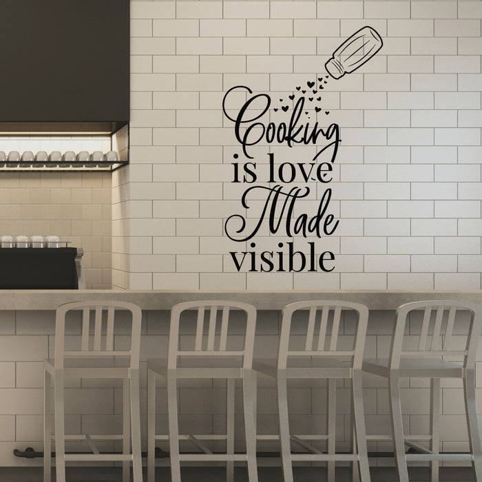 Autocollant mural en vinyle avec phrase de mots de cuisine, cuisine, amour, rendu visible, autocollants muraux (g8401)