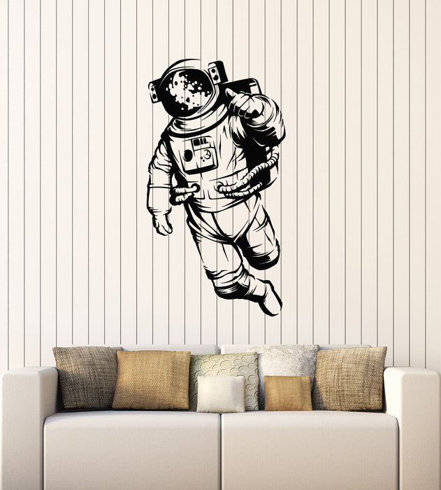 Vinyl Wall Decal Space Astronaut Universe Kids Room Thumb Up Stickers Mural (g1863)