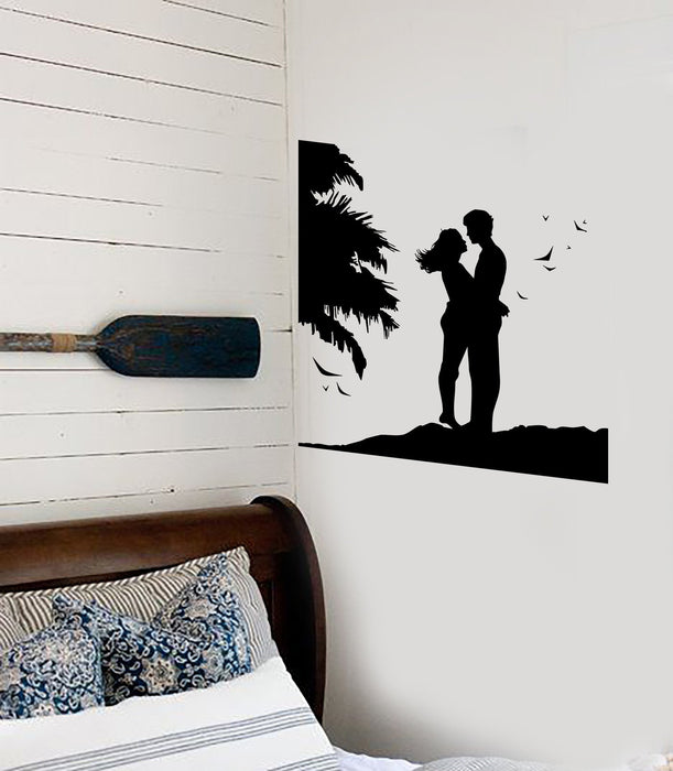 Wall Stickers Vinyl Decal Couple in Love Romantic Sunset Beach Bedroom Unique Gift (ig1887)
