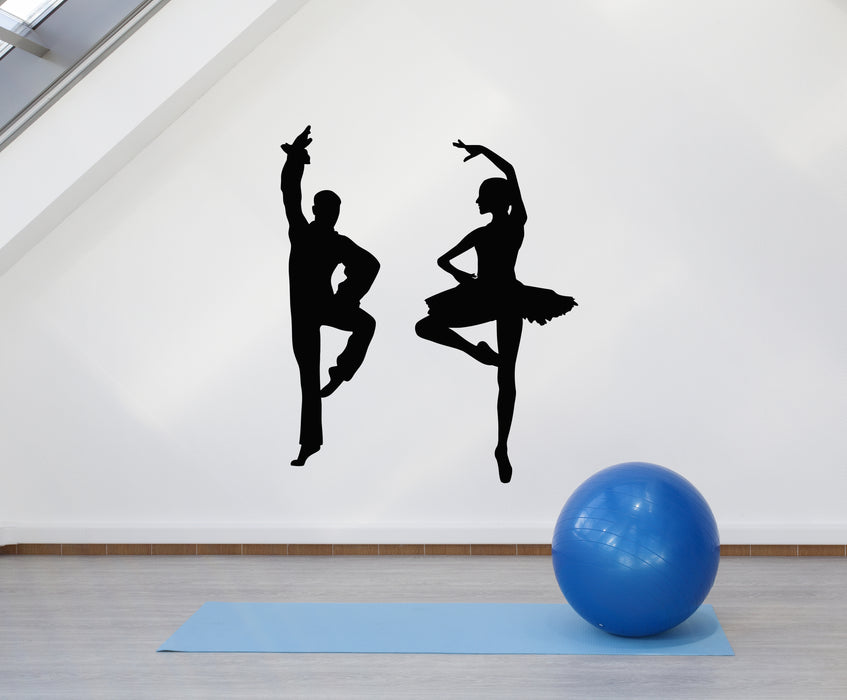 Vinyl Wall Decal Couple Dancers Ballet Ballerina Dance Pose Stickers Mural (g4600)
