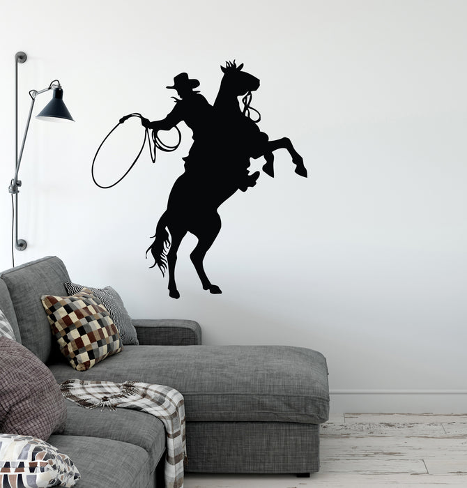 Wall Stickers Vinyl Decal Texas Cowboy Rodeo Rider Silhouette Unique Gift (ig308)
