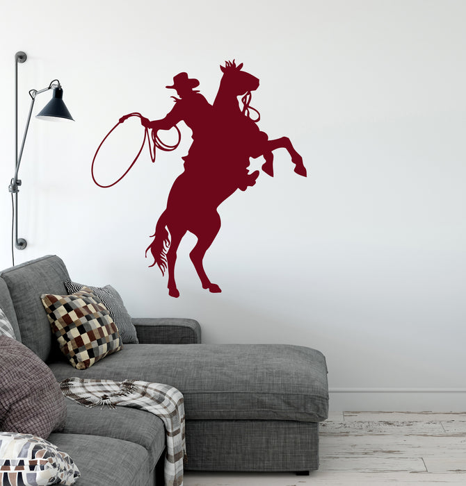 Wall Stickers Vinyl Decal Texas Cowboy Rodeo Rider Silhouette Unique Gift (ig308)