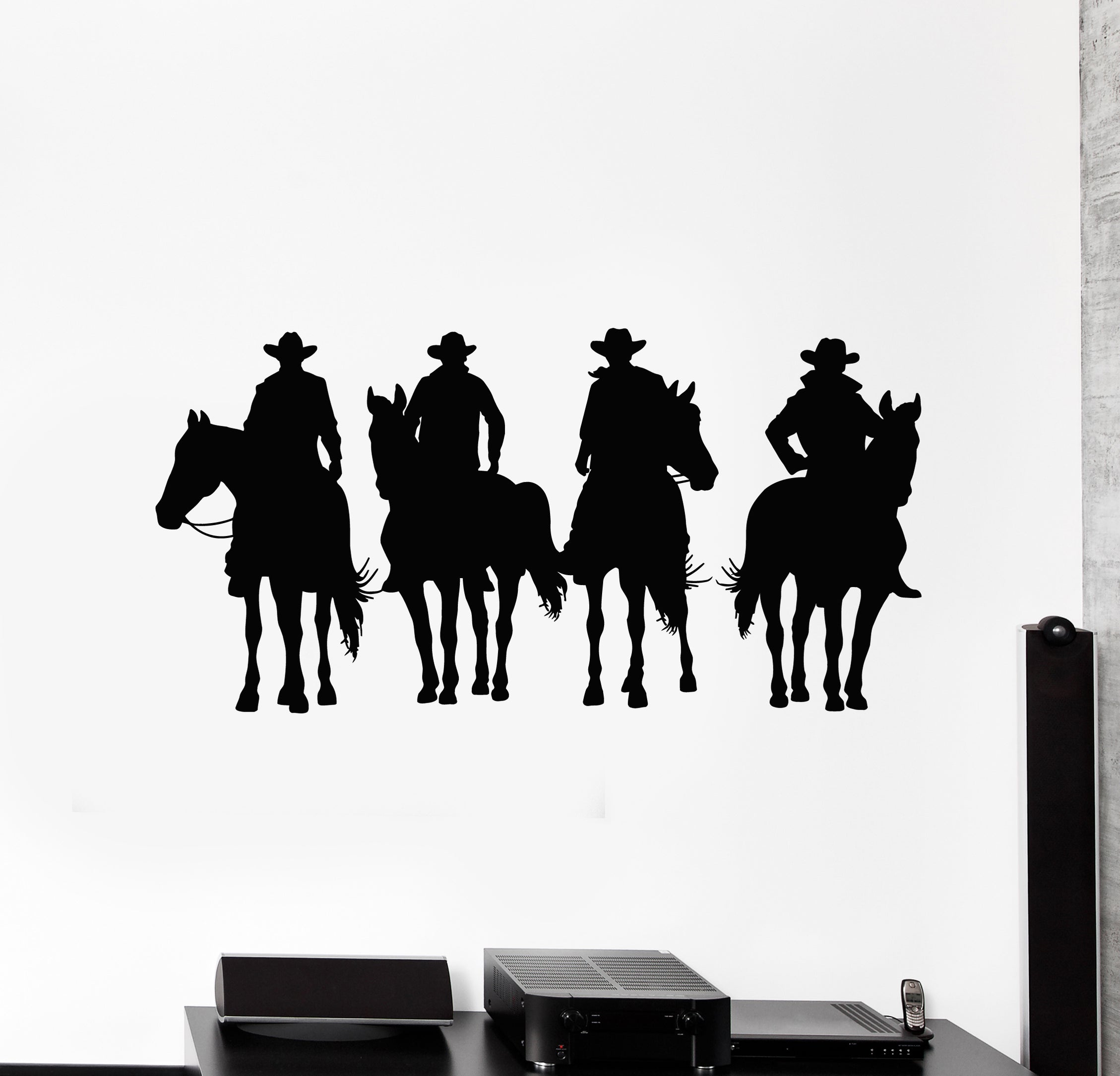 Vinyl Wall Decal Western Ranch Wild West Cowboys Riding Horse Stickers ...