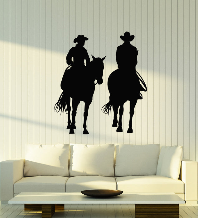 Vinyl Wall Decal Cowboys Rider Horse Wild West Western Interior Stickers Mural (g5649)