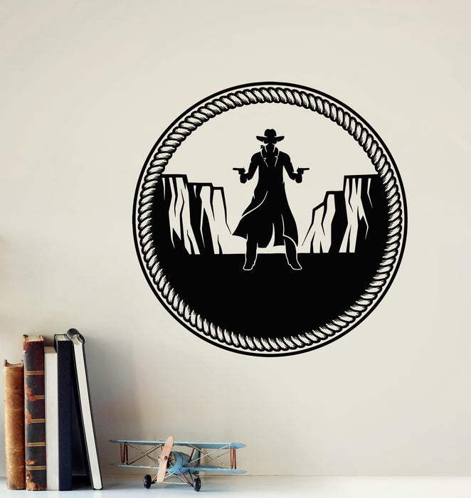 Autocollant mural en vinyle Cowboy Dallas Outlaw Bandit Guns Western Stickers Mural (g5288)