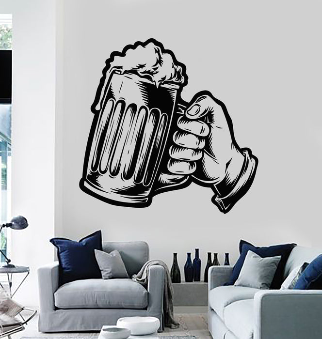 Vinyl Wall Decal Mug Craft Beer Pub Beer Time Bottles Alcohol Stickers Mural (g6734)