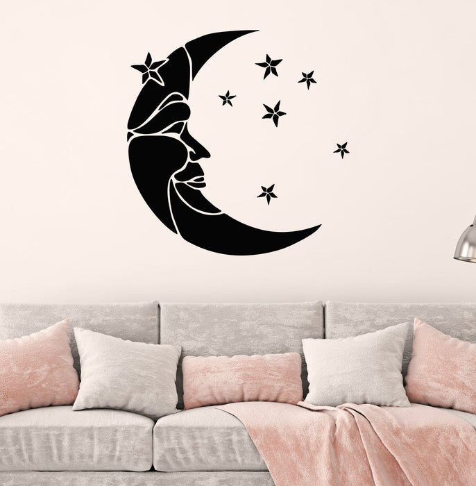 Vinyl Wall Decal Moon and Stars Crescent Dream Bedroom Stickers Unique Gift (ig4387)