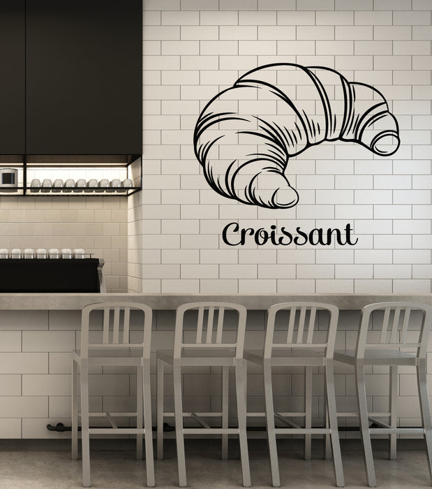 Vinyl Wall Decal Croissant Bakery Shop Baker Products Restaurant Stickers Mural (g6696)