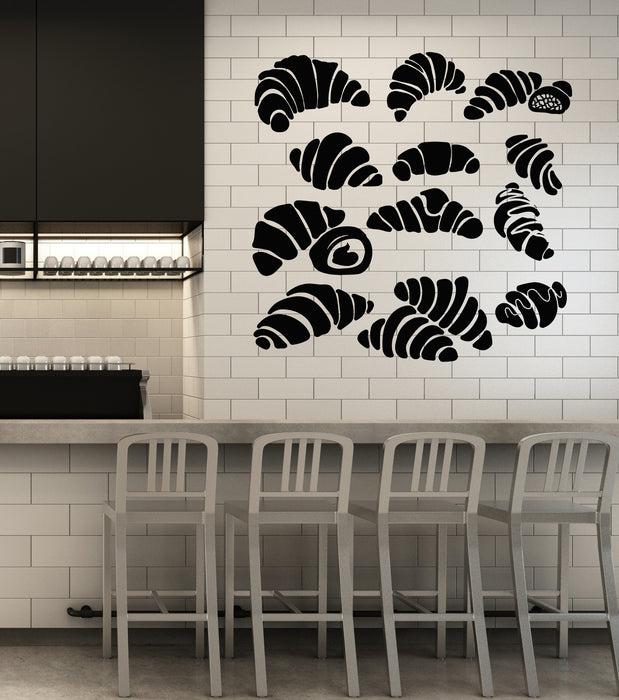 Vinyl Wall Decal Croissant Baker Store Baking Products Dessert Stickers Mural (g6746)