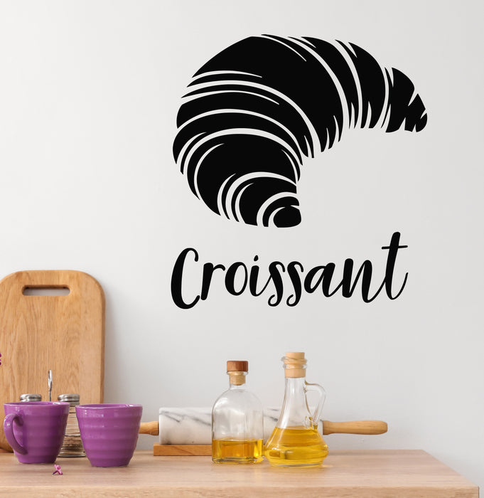 Vinyl Wall Decal Freshly Croissant Baker Store Baking Cafe Decor Stickers Mural (g6993)