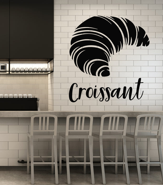 Vinyl Wall Decal Freshly Croissant Baker Store Baking Cafe Decor Stickers Mural (g6993)