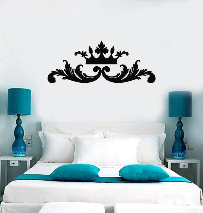 Vinyl Wall Decal Crown Above Bed Bedroom Home Interior Decor Stickers Mural (ig5872)