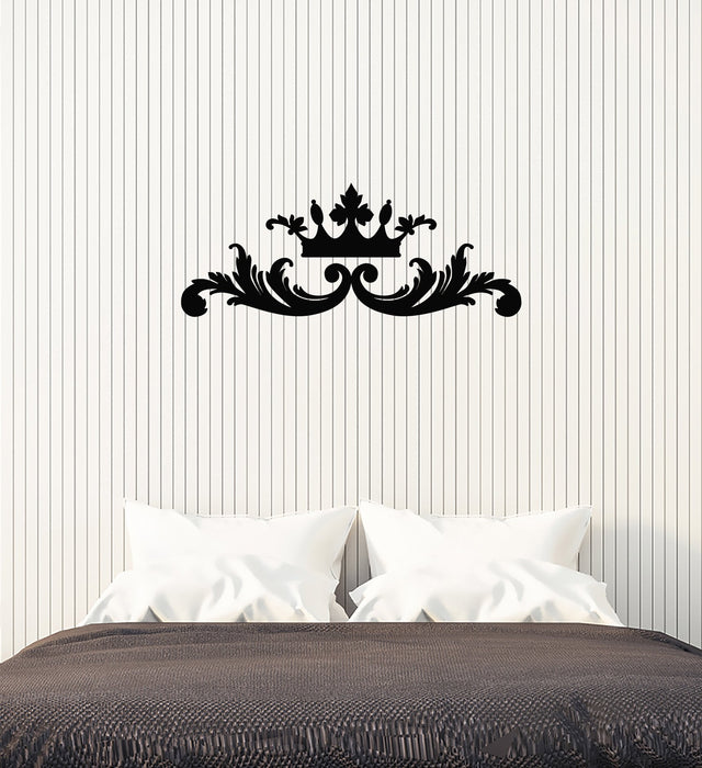 Vinyl Wall Decal Crown Above Bed Bedroom Home Interior Decor Stickers Mural (ig5872)