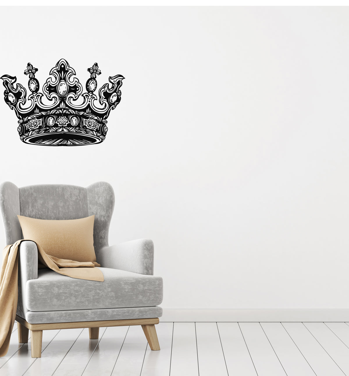Vinyl Wall Decal Crown's King Queen Sign Kingdom Room Stickers Mural ...