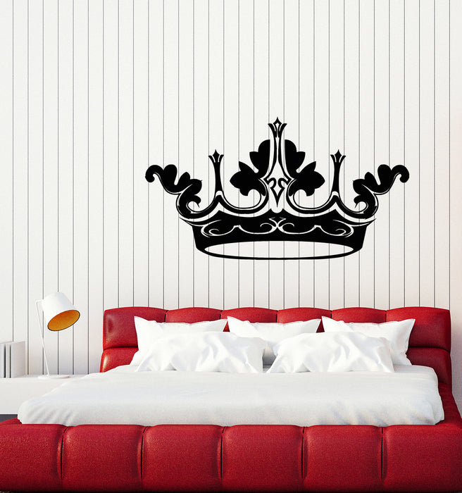 Vinyl Wall Decal Crown's King Queen Sign Kingdom Bedroom Stickers Mural (g4732)