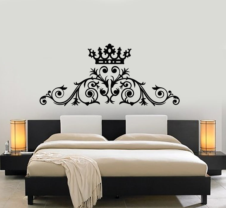 Vinyl Wall Decal Bedroom Crown's King Queen Sign Kingdom Stickers Mural (g6035)