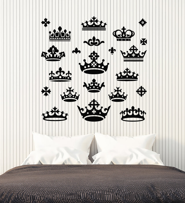 Vinyl Wall Decal Bedroom Decor Crowns King Sign Kingdom Stickers Mural ...