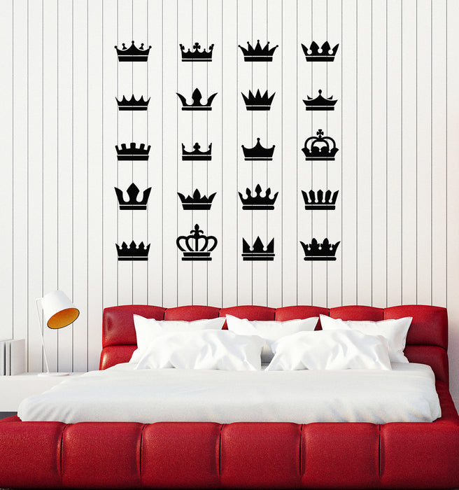 Vinyl Wall Decal Crowns Patterns Kindom Sing Girl Room Interior Stickers Mural (g7534)