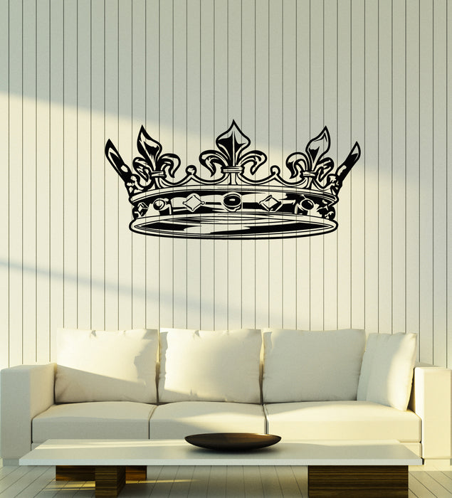 Vinyl Wall Decal Crown King Sign Above Bed Bedroom Home Interior Stickers Mural (g2891)