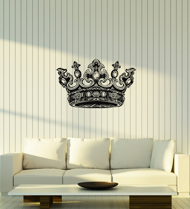 Vinyl Wall Decal Crown's King Queen Sign Kingdom Room Stickers Mural (g4609)