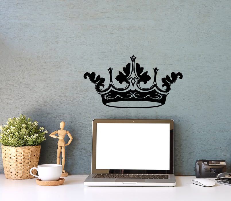 Vinyl Wall Decal Crown's King Queen Sign Kingdom Bedroom Stickers Mural (g4732)