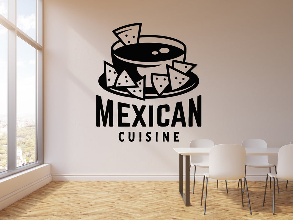 Vinyl Wall Decal Mexican Cuisine Inscription Nachos Fast Food Stickers Mural (g1424)