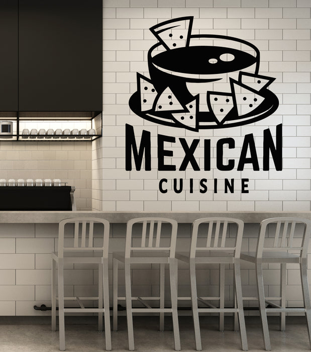 Vinyl Wall Decal Mexican Cuisine Inscription Nachos Fast Food Stickers Mural (g1424)