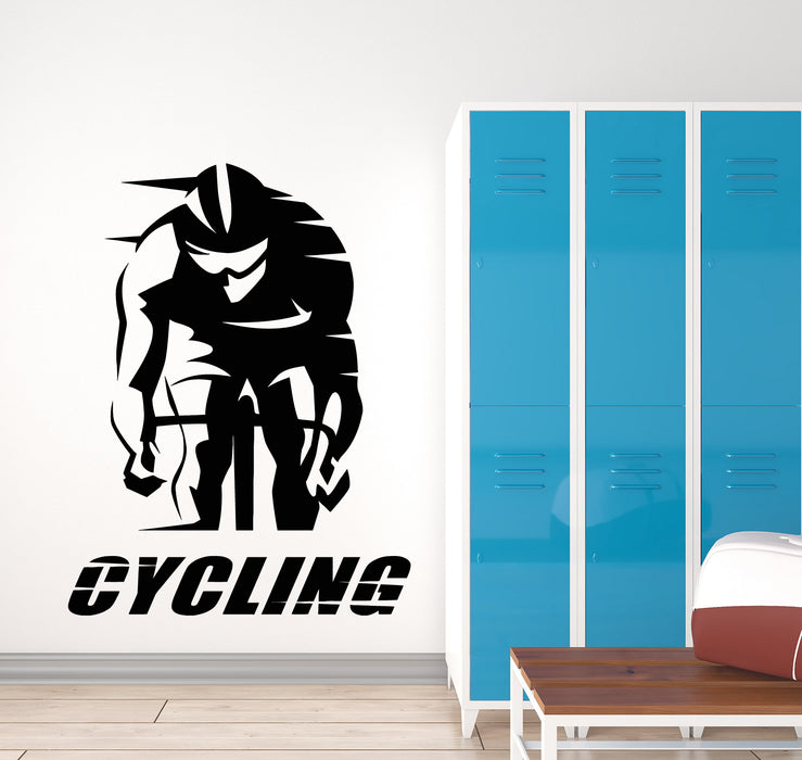 Vinyl Wall Decal Cycling Words Cyclist Race Bike Sport Art Stickers Mural (g1095)
