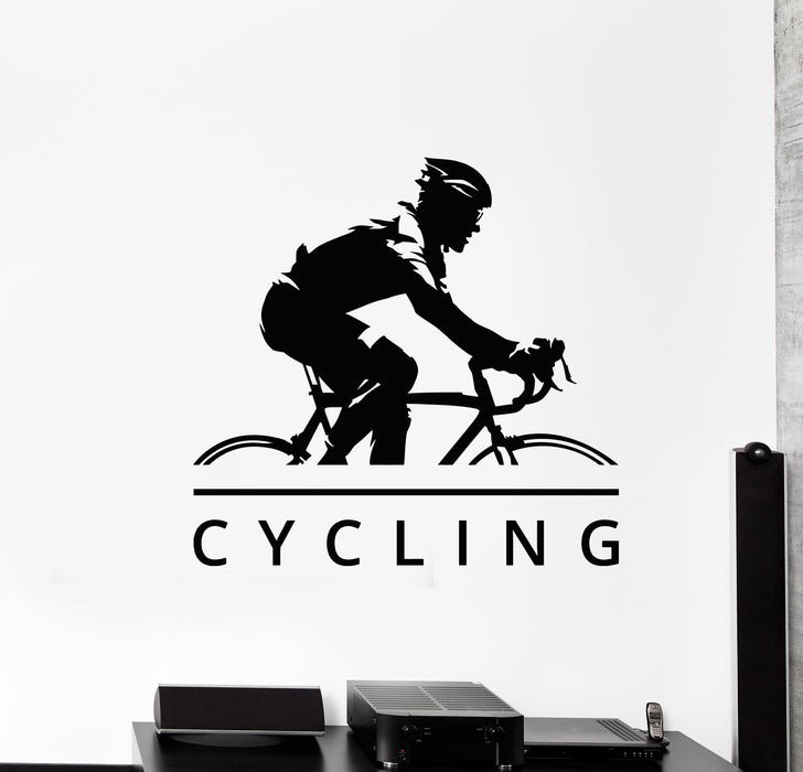 Vinyl Wall Decal Bicycle Race Cycling Cyclist Bike Sport Stickers Mural (g749)
