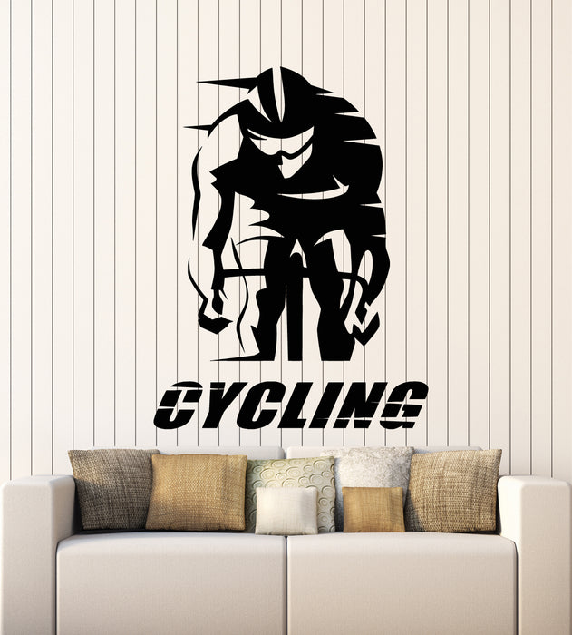 Vinyl Wall Decal Cycling Words Cyclist Race Bike Sport Art Stickers Mural (g1095)