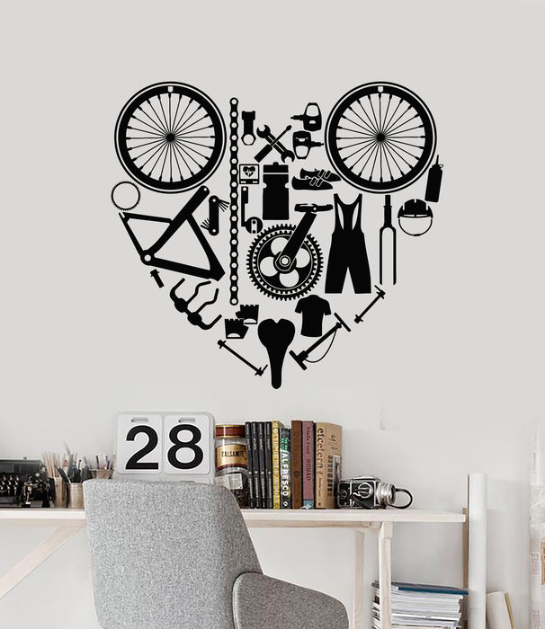 Vinyl Wall Decal Bicycle Tools Race Cycling Cyclist Bike Sport Stickers Mural (g6318)