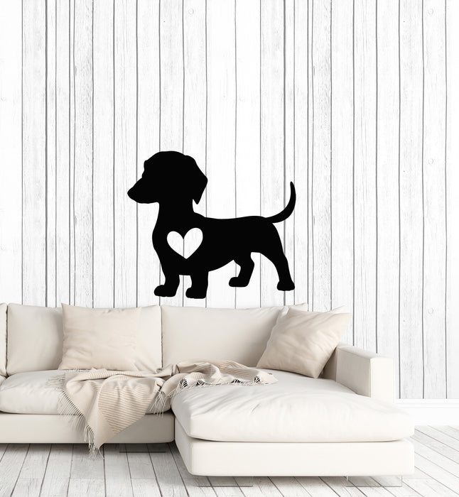 Vinyl Wall Decal Dachshund Dog Love Pet Animal Room Art Stickers Mural (g4749)