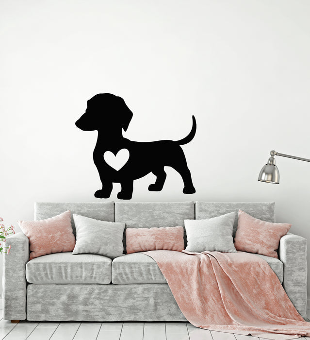 Vinyl Wall Decal Dachshund Dog Love Pet Animal Room Art Stickers Mural (g4749)