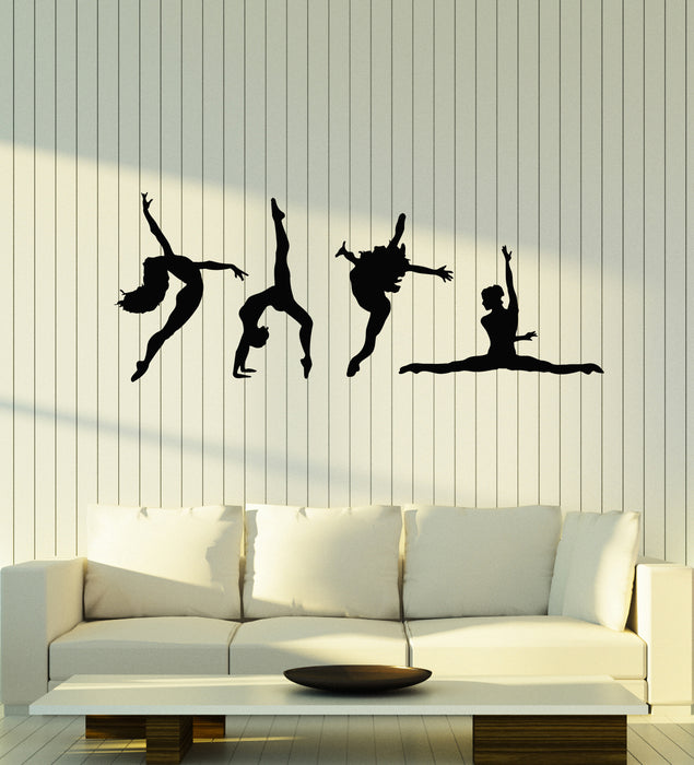 Vinyl Wall Decal Dancers Girls Silhouette Music Passion Ballet Stickers Mural (g1686)