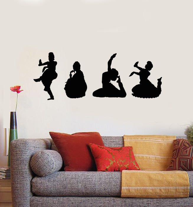 Vinyl Wall Decal Oriental Dancing Hindu Woman Dance Studio Stickers Mural (g1644)