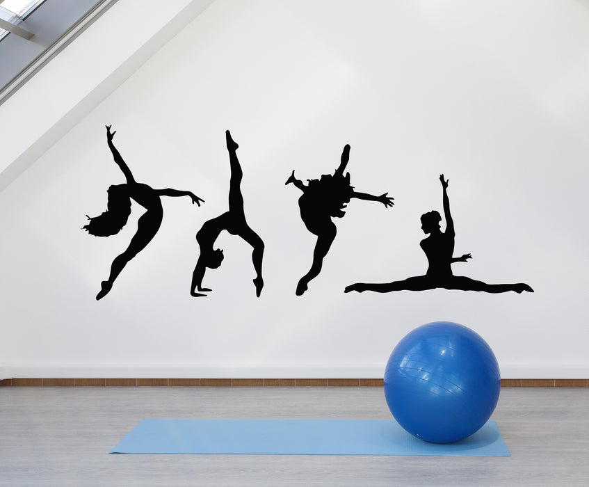Vinyl Wall Decal Dancers Girls Silhouette Music Passion Ballet Stickers Mural (g1686)