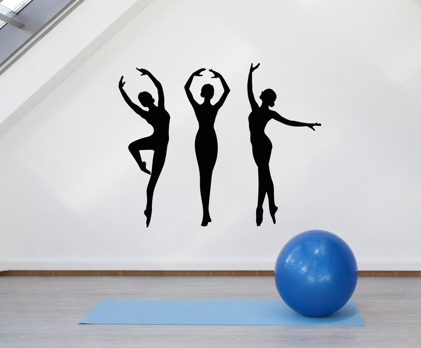 Vinyl Wall Decal Performers Girls Ballerinas Ballet Dance Studio Stickers Mural (g1505)