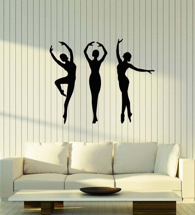 Vinyl Wall Decal Performers Girls Ballerinas Ballet Dance Studio Stickers Mural (g1505)