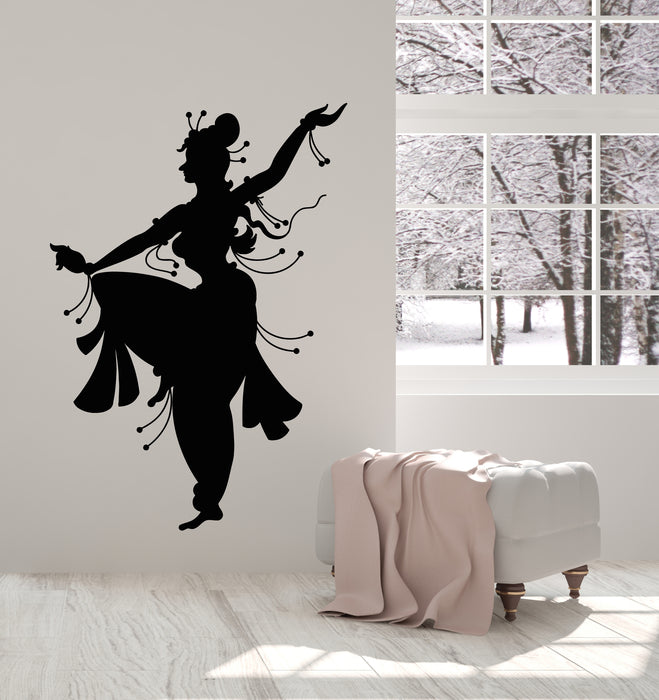 Vinyl Wall Decal India Indian Woman Dancer Belly Dance Dancing Stickers Mural (g2736)