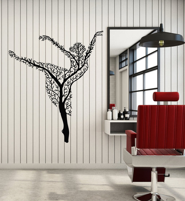 Vinyl Wall Decal Dancer Girl Abstract Tree Branch Nature Living Room Stickers Mural (g6808)