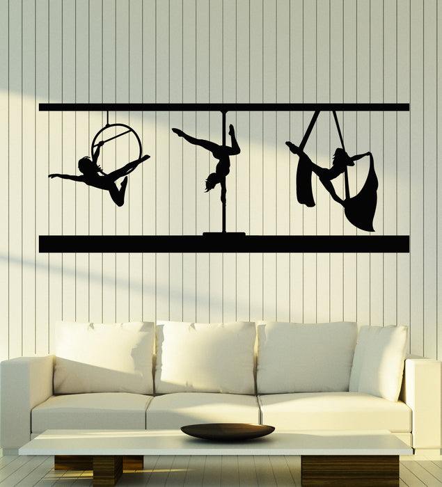 Vinyl Wall Decal Pole Dance Studio Sexy Dancers Girls Stickers Mural (g4942)