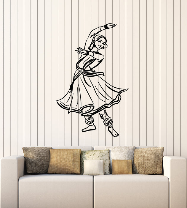 Vinyl Wall Decal India Indian Dance Woman Dancer Girl Dancing Stickers Mural (g3075)