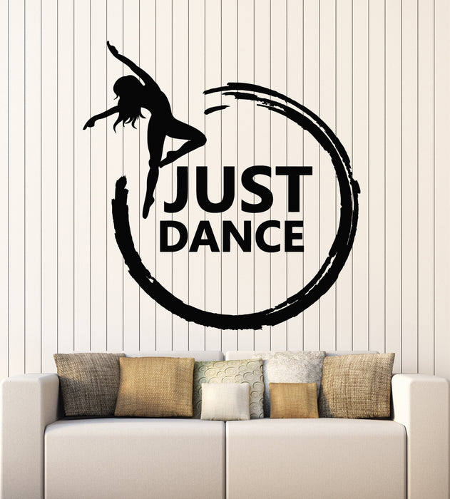 Vinyl Wall Decal Just Dance Club Studio Dancing Girl Stickers Mural (g2998)