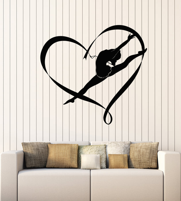 Vinyl Wall Decal Rhythmic Gymnastics Sport Girl Love Dance Stickers Mural (g3596)