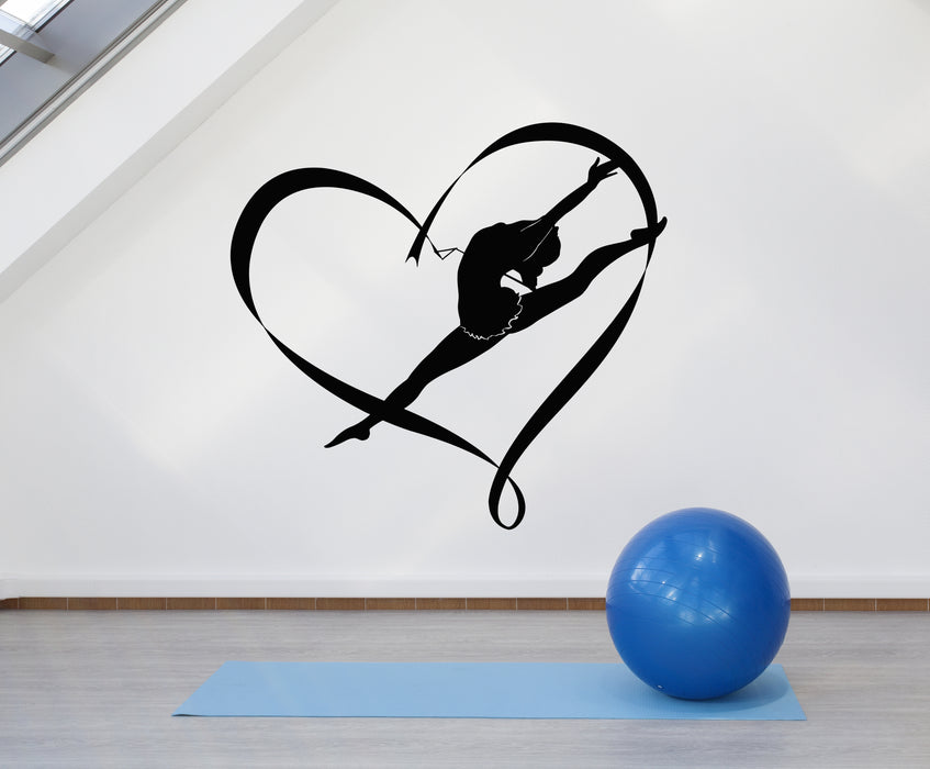 Vinyl Wall Decal Rhythmic Gymnastics Sport Girl Love Dance Stickers Mural (g3596)