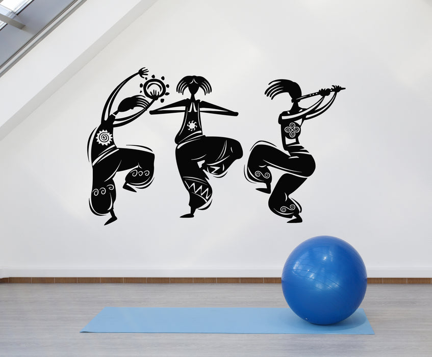Vinyl Wall Decal Ethnic Dancers Flute Dance Of Life Music Stickers Mural (g5277)