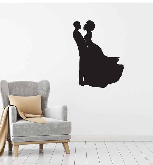 Vinyl Decal Wall Sticker Dance Couple African Prom Decor Interior Unique Gift (g033)