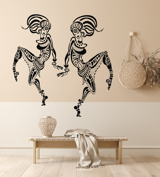 Vinyl Wall Decal Tribal Beauty African Women Dancing Ethnic Style Stickers Mural (g6791)